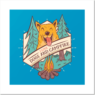 Dogs and Campfire Posters and Art